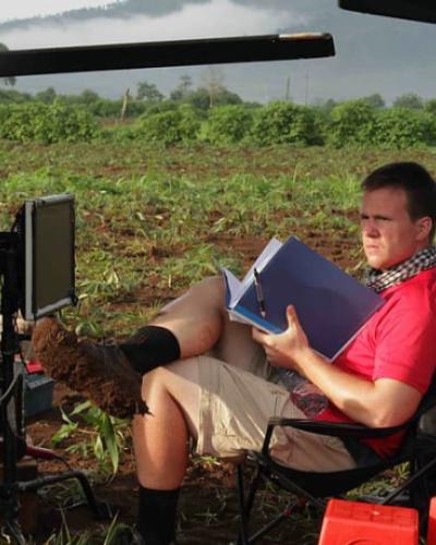 Andrew DeJohn on location at a video shoot